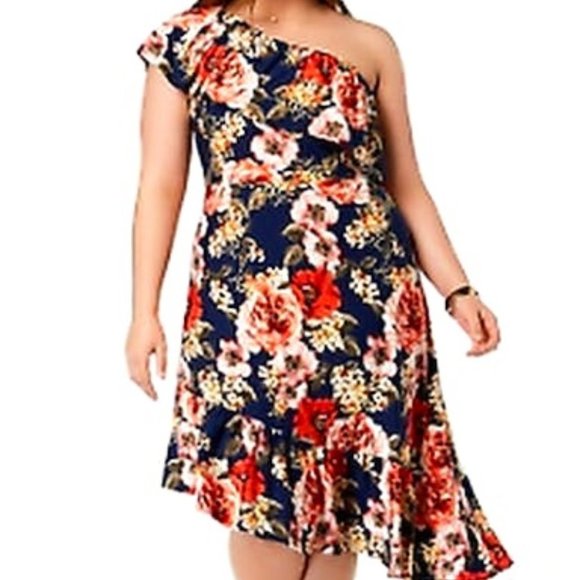 Ny Collection Dresses & Skirts - 𝅺Ny Collection Plus Size Ruffed One-Shoulder Dress, Size 2X